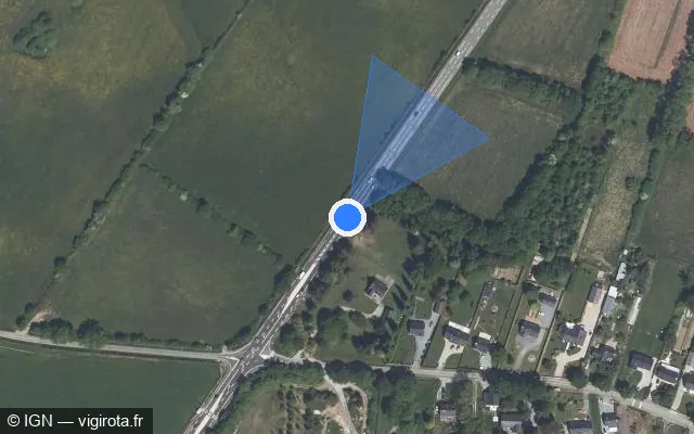Vue satellite de l'emplacement du radar tourelle à Drefféac sur Route de Saint-Gildas / D 773