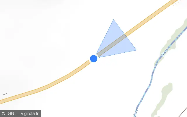 Vue plan de l'emplacement du radar tourelle à Pullay sur N 12