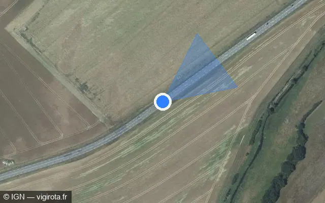Vue satellite de l'emplacement du radar tourelle à Pullay sur N 12