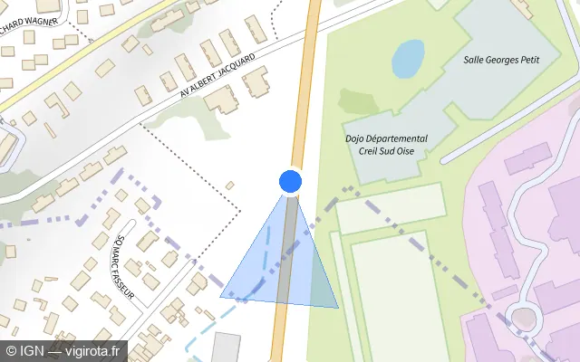 Vue plan de l'emplacement du radar tourelle à Nogent-sur-Oise sur D 200
