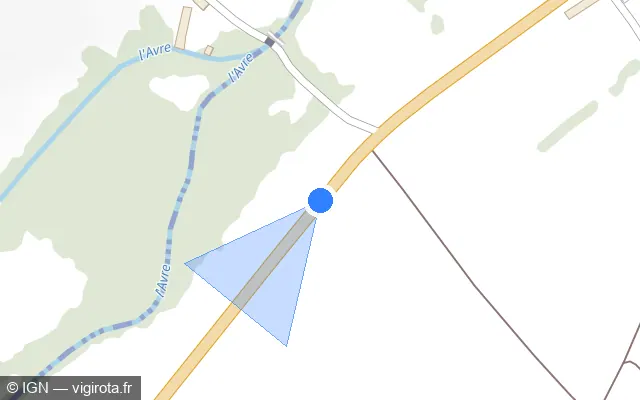 Vue plan de l'emplacement du radar tourelle à Armentières-sur-Avre sur N 12
