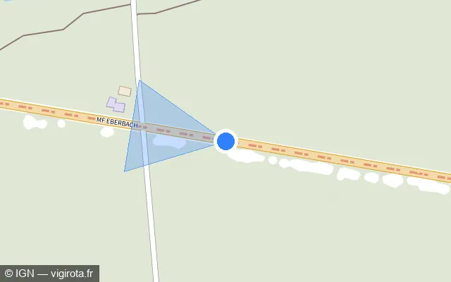 Vue plan de l'emplacement du radar tourelle à Schirrhoffen sur D 1063