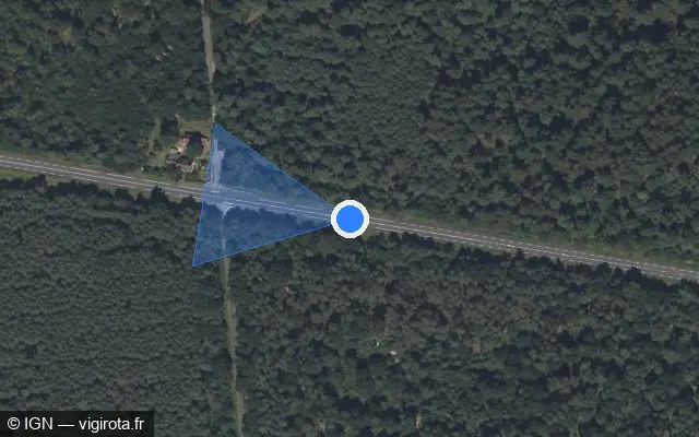 Vue satellite de l'emplacement du radar tourelle à Schirrhoffen sur D 1063