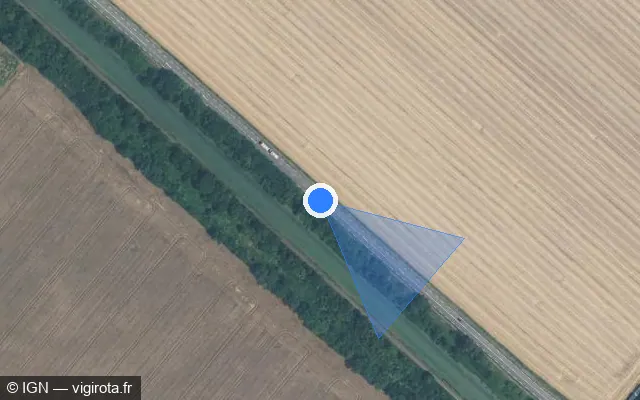 Vue satellite de l'emplacement du radar tourelle à Percey sur D 905