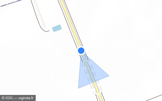 Vue plan de l'emplacement du radar tourelle à Juniville sur D 985
