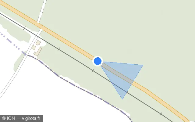 Vue plan de l'emplacement du radar tourelle à Mertzwiller sur D 1062