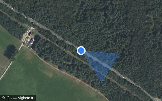 Vue satellite de l'emplacement du radar tourelle à Mertzwiller sur D 1062