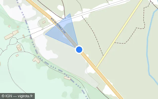 Vue plan de l'emplacement du radar tourelle à Fontaine-Chaalis sur N 330