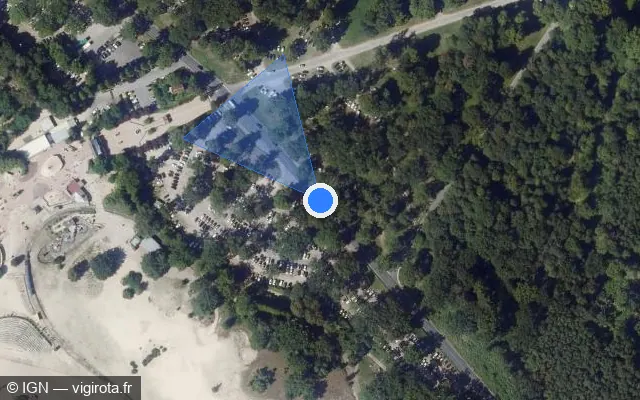 Vue satellite de l'emplacement du radar tourelle à Fontaine-Chaalis sur N 330