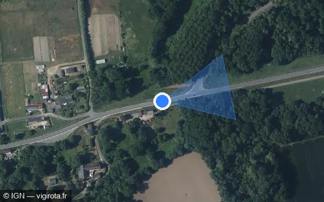 Vue satellite de l'emplacement du radar tourelle à Chouzé-sur-Loire sur Rue de Saumur / D 952