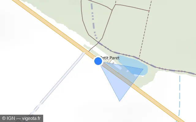 Vue plan de l'emplacement du radar tourelle à Auzouer-en-Touraine sur N 10