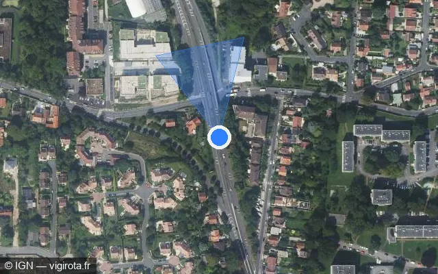 Vue satellite de l'emplacement du radar tourelle à Villemoisson-sur-Orge sur Route de Corbeil / D 257