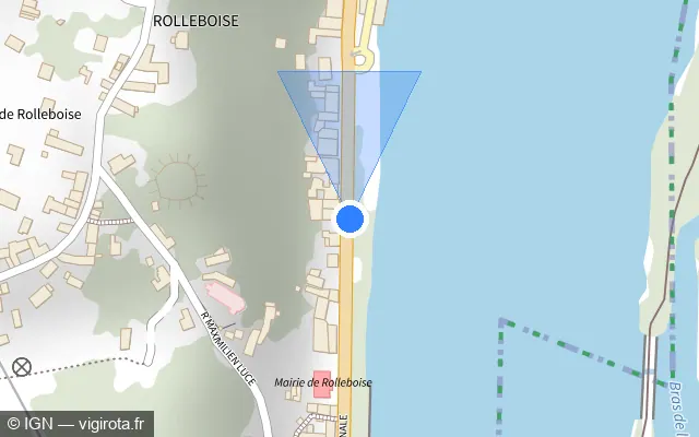 Vue plan de l'emplacement du radar tourelle à Rolleboise sur Rue Nationale / D 113
