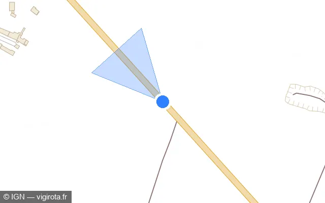 Vue plan de l'emplacement du radar tourelle à Esvres sur D 943