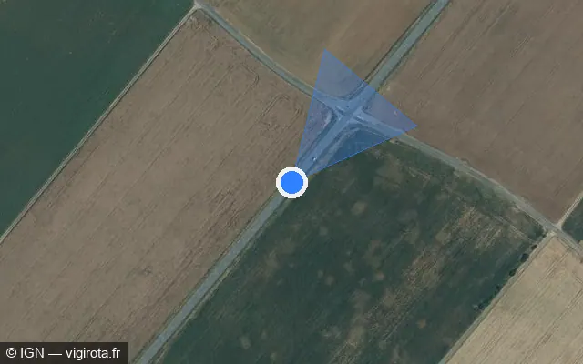 Vue satellite de l'emplacement du radar tourelle à Auchay-sur-Vendée sur D 938T