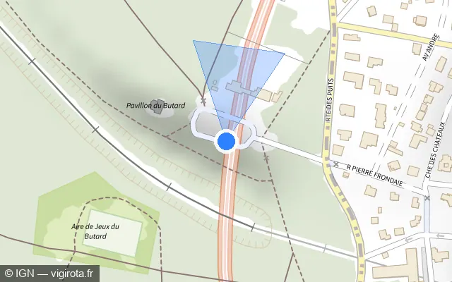 Vue plan de l'emplacement du radar fixe à La Celle-Saint-Cloud sur A 86 / Duplex A86