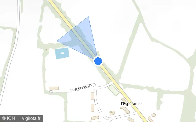 Vue plan de l'emplacement du radar tourelle à La Chaize-Giraud sur D 32
