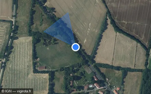 Vue satellite de l'emplacement du radar tourelle à La Chaize-Giraud sur D 32