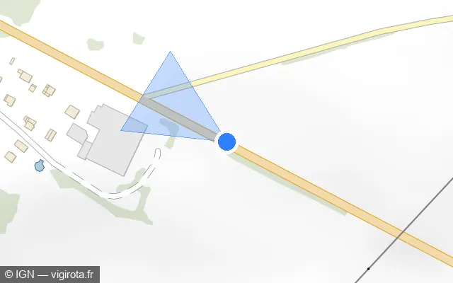 Vue plan de l'emplacement du radar tourelle à Jettingen sur D 419