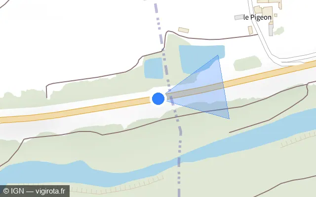 Vue plan de l'emplacement du radar tourelle à Montlouis-sur-Loire sur D 952