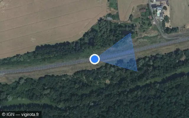 Vue satellite de l'emplacement du radar tourelle à Montlouis-sur-Loire sur D 952