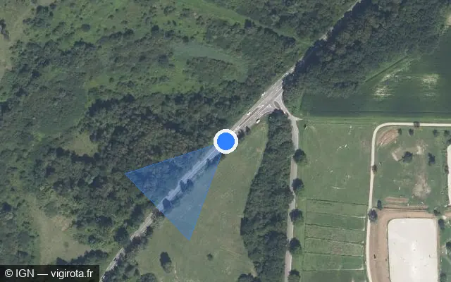 Vue satellite de l'emplacement du radar tourelle à La Wantzenau sur Route de la Wantzenau / M 223