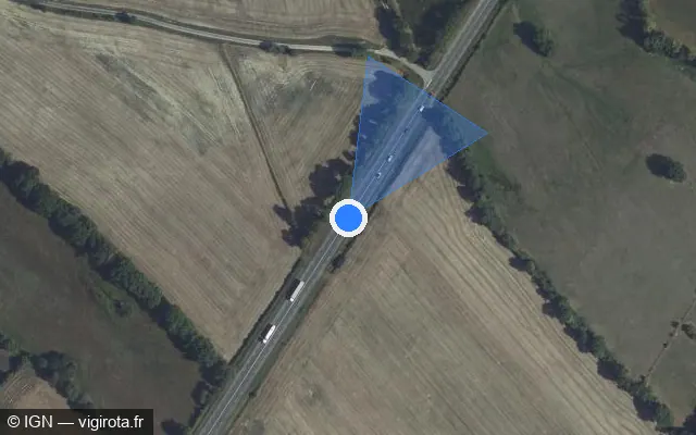 Vue satellite de l'emplacement du radar tourelle à Pré-en-Pail-Saint-Samson sur N 12