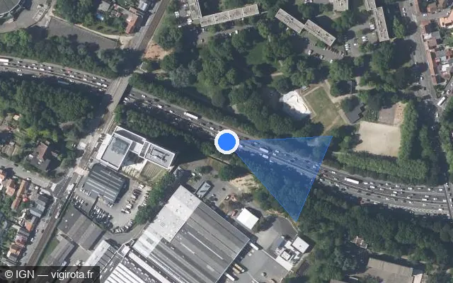 Vue satellite de l'emplacement du radar tourelle à Nantes sur N 844 / E 62 / Périphérique Intérieur