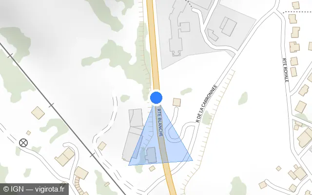 Vue plan de l'emplacement du radar tourelle à Morbier sur N 5