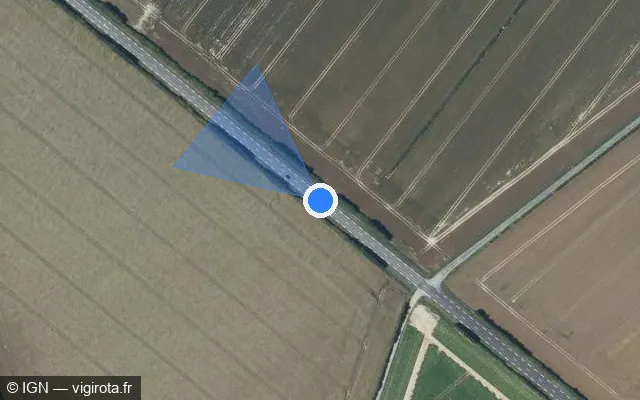 Vue satellite de l'emplacement du radar tourelle à Val d'Orger sur D 6014