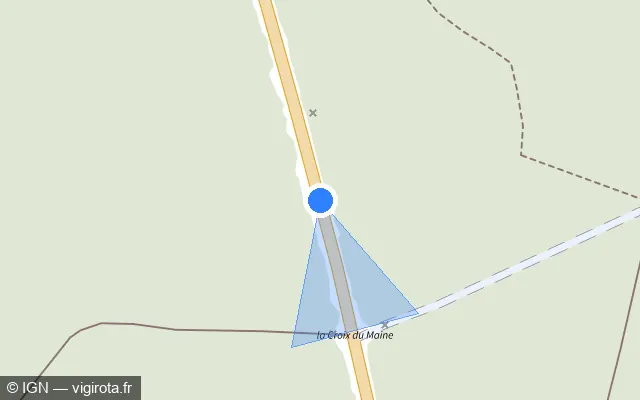 Vue plan de l'emplacement du radar tourelle à Achères sur N 184
