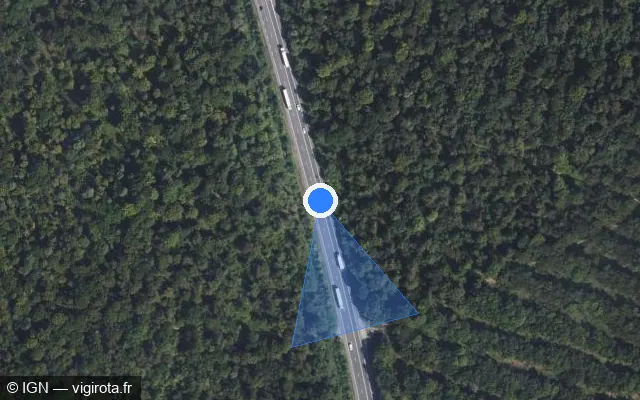 Vue satellite de l'emplacement du radar tourelle à Achères sur N 184