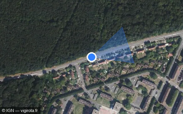 Vue satellite de l'emplacement du radar tourelle à Saint-Germain-en-Laye sur Avenue de Poissy / D 308