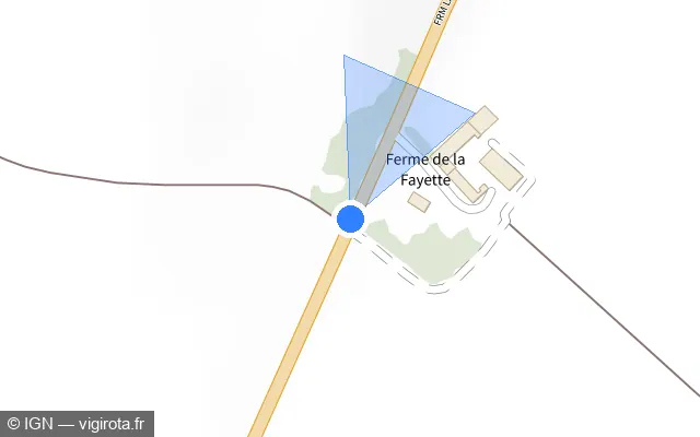 Vue plan de l'emplacement du radar tourelle à Molosmes sur D 944