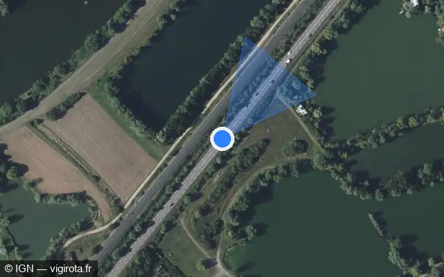 Vue satellite de l'emplacement du radar tourelle à Kœnigsmacker sur D 654