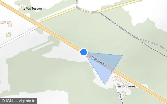 Vue plan de l'emplacement du radar tourelle à Fontaine-Bellenger sur D 6015