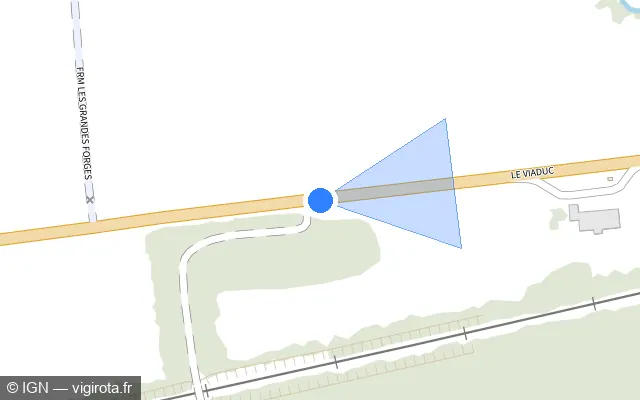 Vue plan de l'emplacement du radar tourelle à Vendeuvre-sur-Barse sur D 619