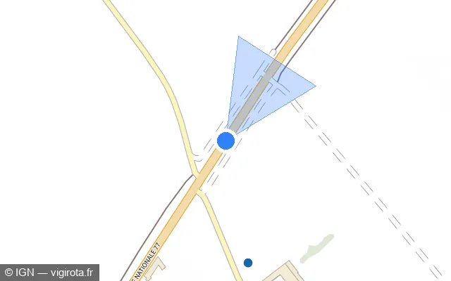 Vue plan de l'emplacement du radar tourelle à Lasson sur Route Nationale 77 / N 77