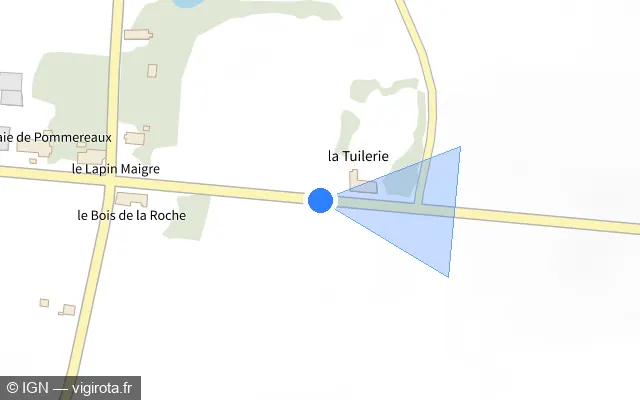 Vue plan de l'emplacement du radar tourelle à Saint-Denis-Lanneray sur D 927
