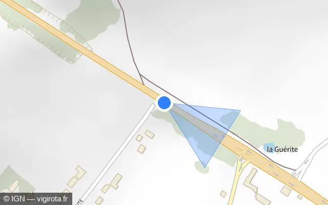 Vue plan de l'emplacement du radar tourelle à Authevernes sur D 6014