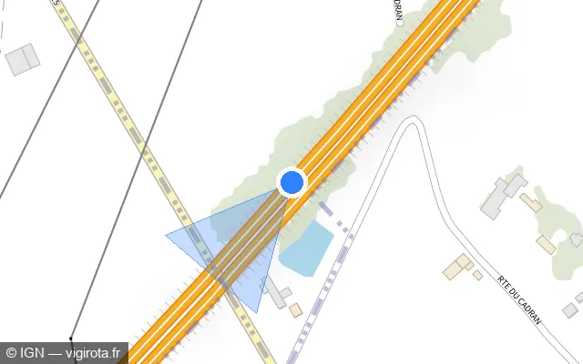 Vue plan de l'emplacement du radar tourelle à Saint-Jean-du-Cardonnay sur A 151