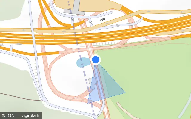 Vue plan de l'emplacement du radar fixe à Vaucresson sur A 86 / Duplex A86