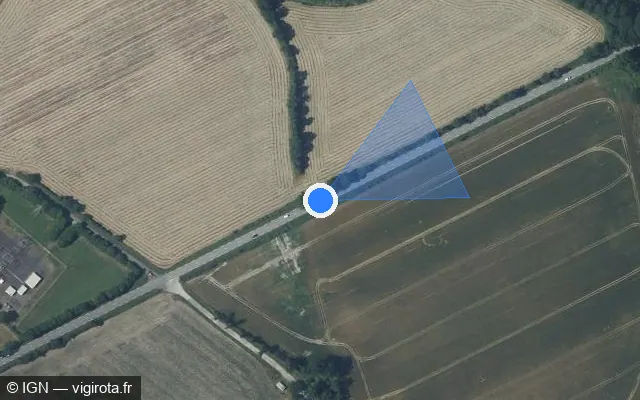 Vue satellite de l'emplacement du radar tourelle à La Bruffière sur D 753