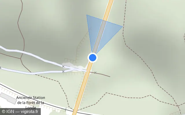 Vue plan de l'emplacement du radar tourelle à La Londe sur D 438