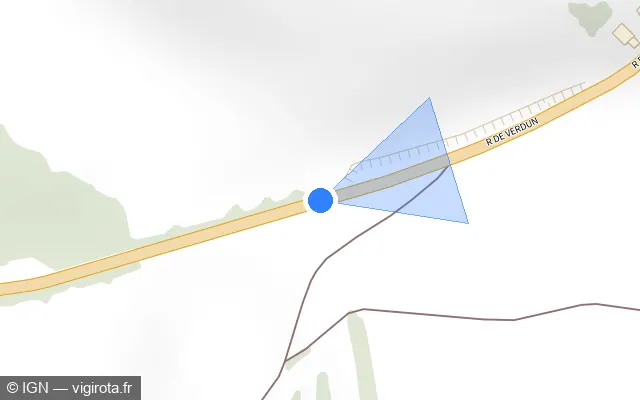 Vue plan de l'emplacement du radar tourelle à Malavillers sur D 156