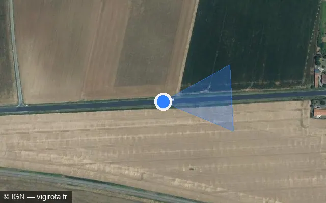 Vue satellite de l'emplacement du radar tourelle à Saint-Aubin-la-Plaine sur D 949