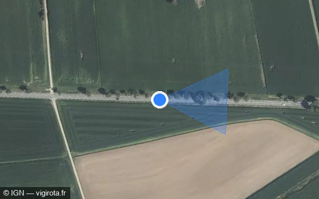 Vue satellite de l'emplacement du radar tourelle à Carspach sur Route de Belfort / D 419