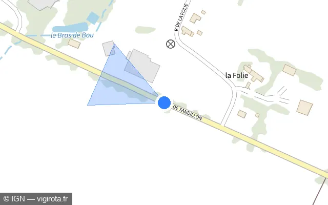 Vue plan de l'emplacement du radar tourelle à Saint-Denis-en-Val sur Route de Sandillon / D 951
