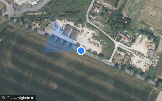Vue satellite de l'emplacement du radar tourelle à Saint-Denis-en-Val sur Route de Sandillon / D 951