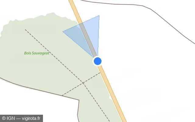 Vue plan de l'emplacement du radar tourelle à Mittainvilliers-Vérigny sur D 939